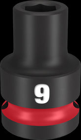 Milwaukee SHOCKWAVE Impact Duty Series 49-66-6241 Shallow Impact Socket, 9 mm Socket, 1/2 in Drive, Square Drive